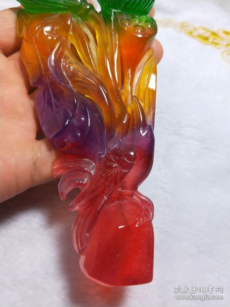 鸟语花香花开富贵多彩翡翠摆件