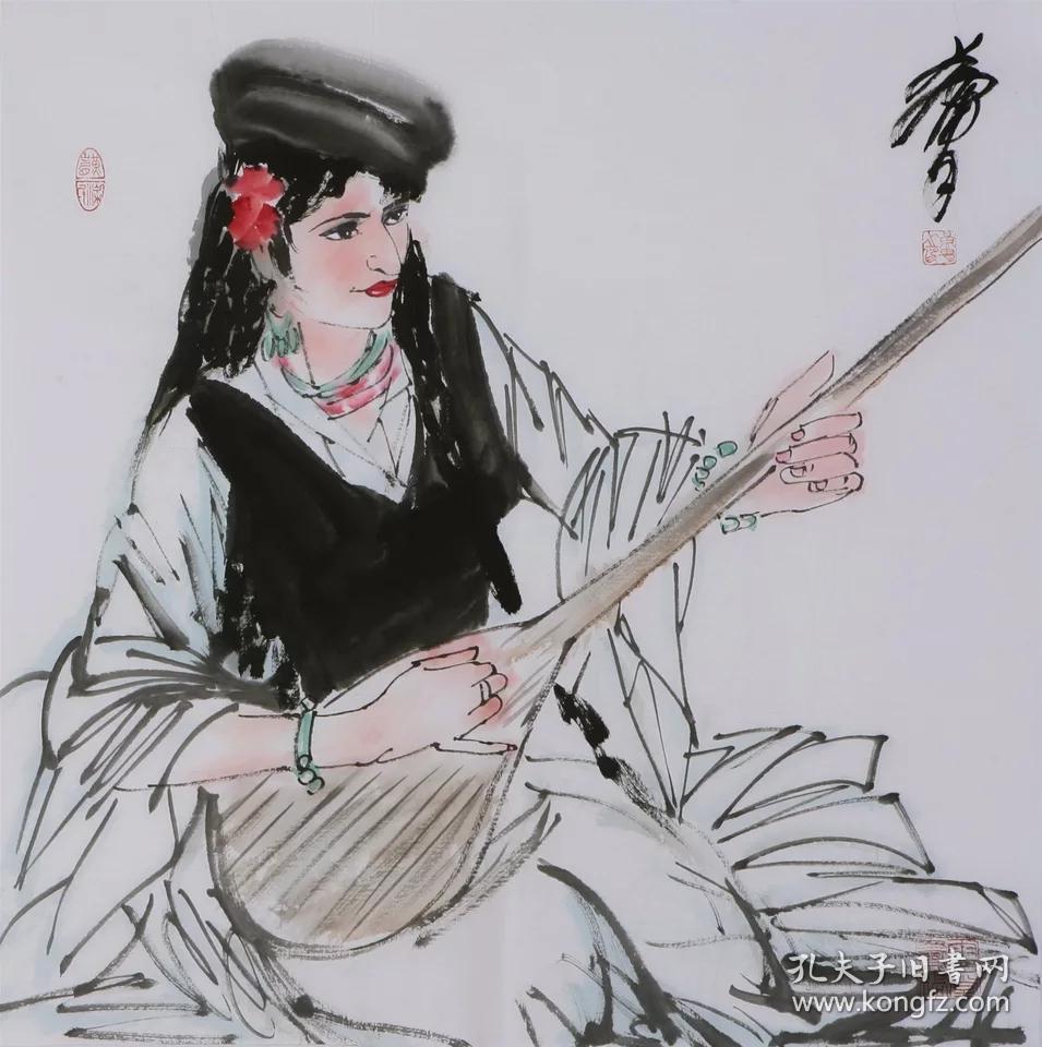 名家黄胄新疆人物国画纯手绘