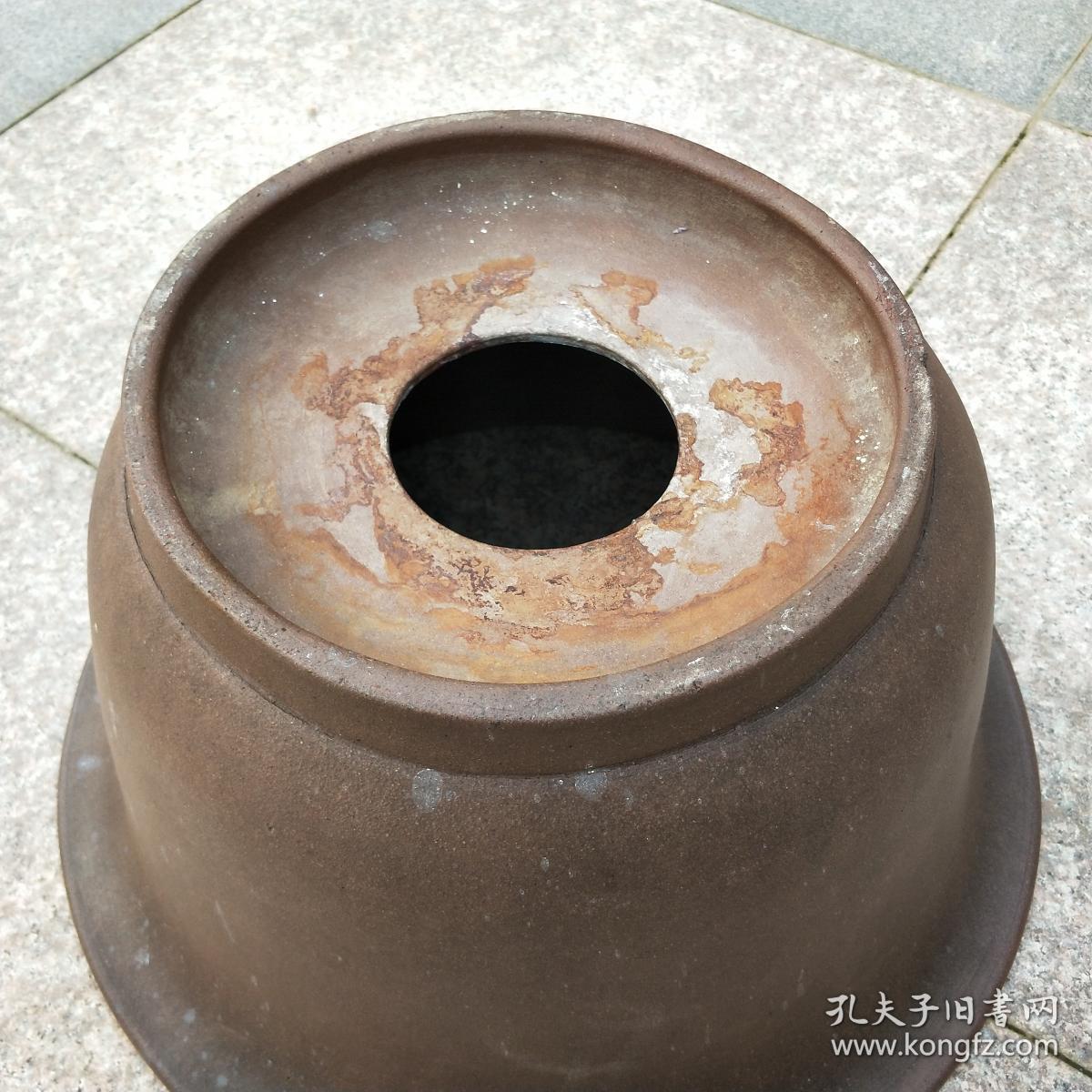 清代紫砂盆花盆圆盆老紫砂庭院会所摆件装饰