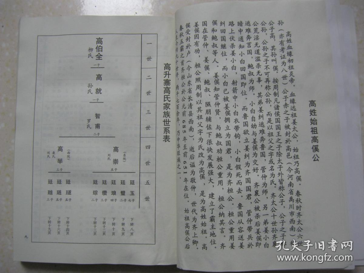 高氏族谱.山西省忻州市繁峙县繁城镇高升寨村一带.