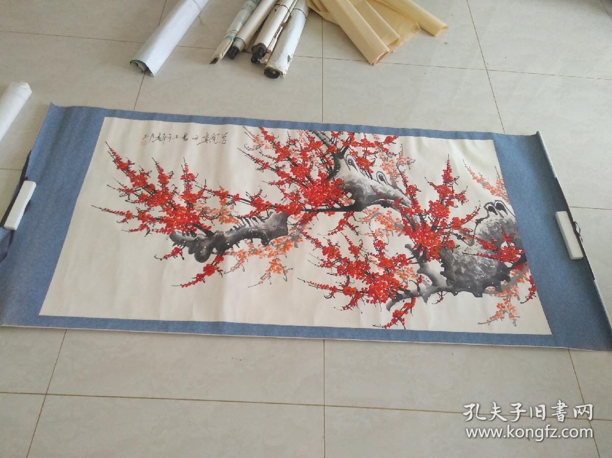 罗绮 梅花约164*87 原装裱