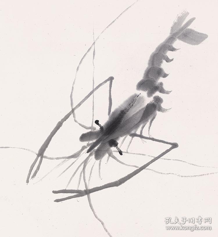 齐白石墨虾图星塘老屋后人齐白石八十七岁时作33103c