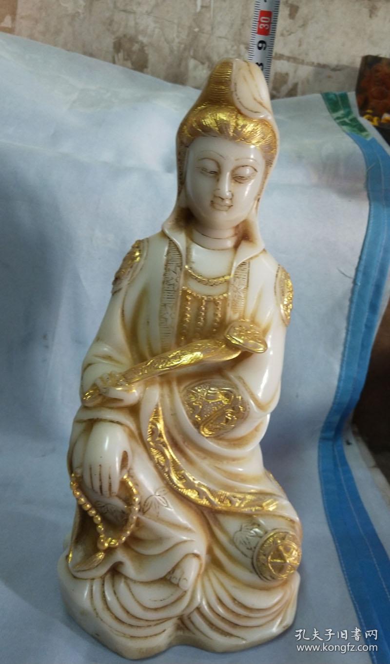 如意观音手拿佛珠手串摆件