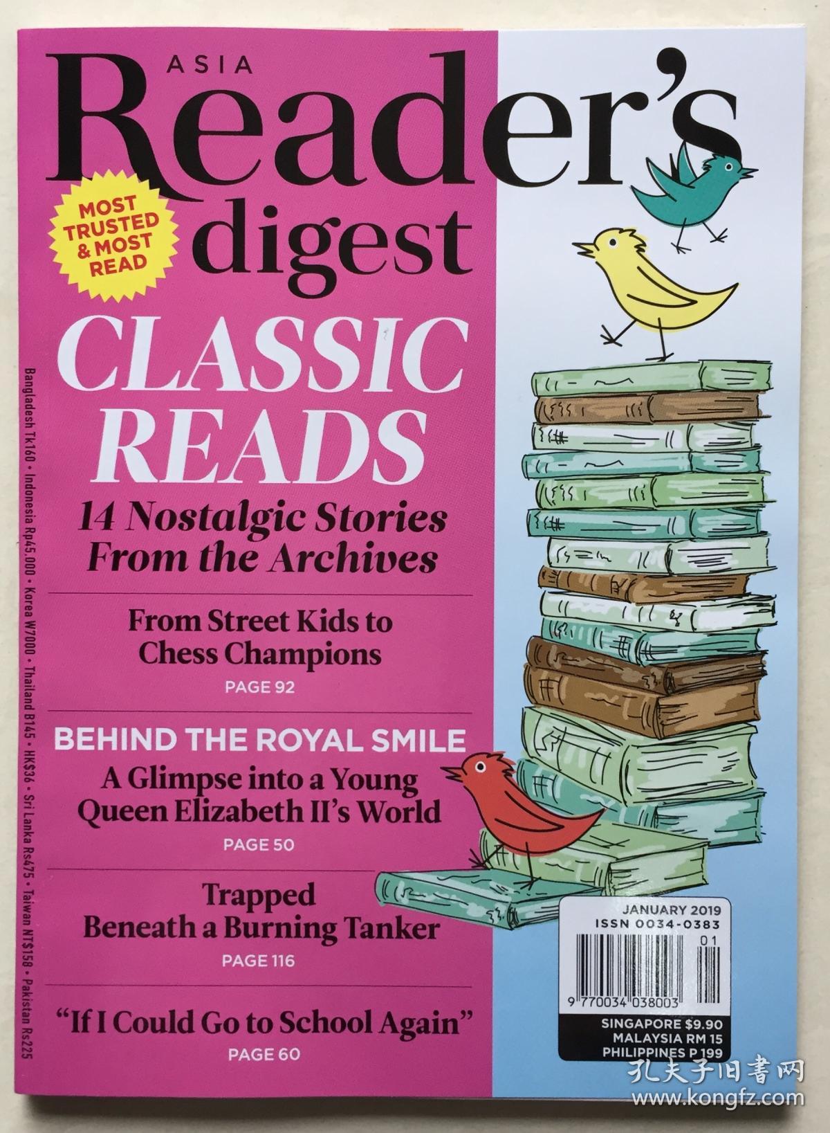 reader·s digest 读者文摘 2019年 第1期 原版外文英文期刊