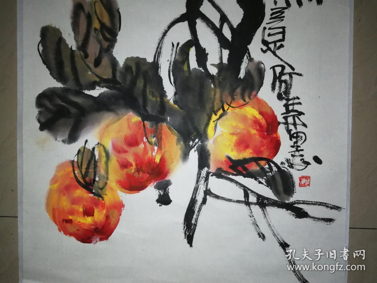 当代著名画家韩青(阿青)大写意花鸟11一幅(保真)