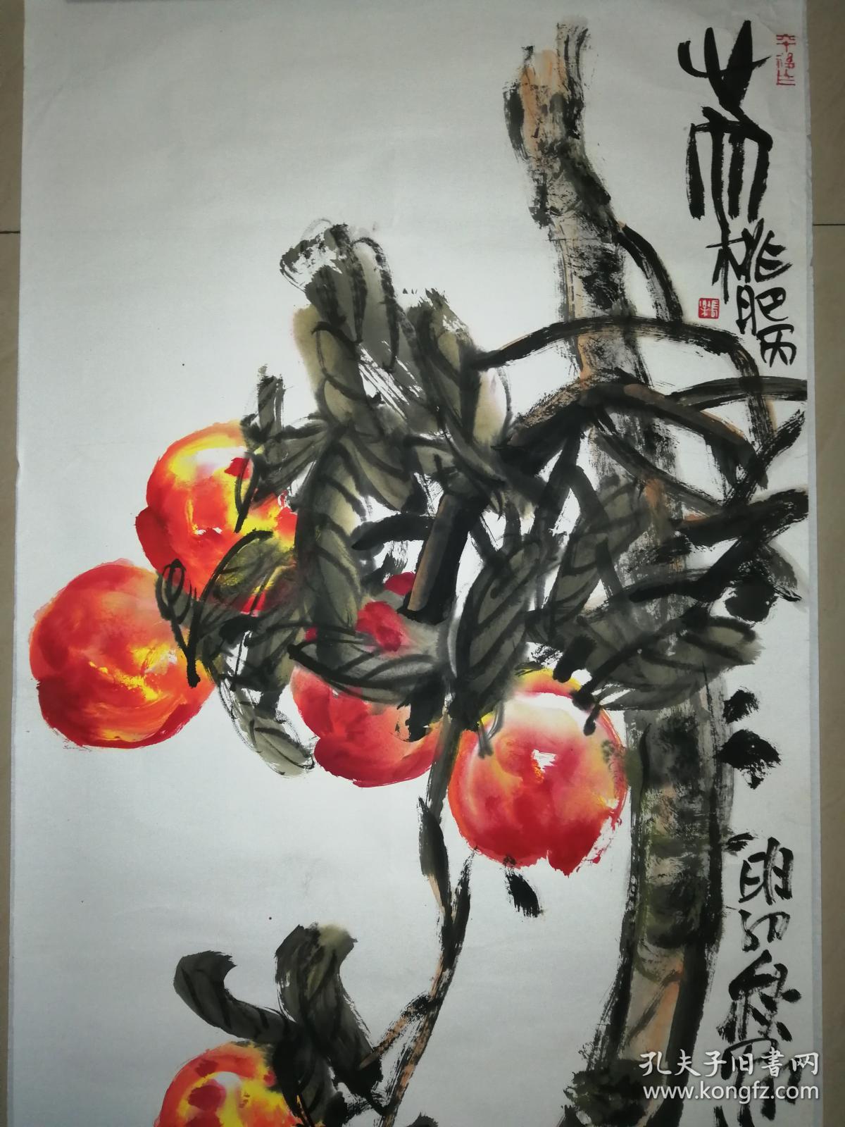 当代著名画家韩青阿青大写意花鸟17一幅保真