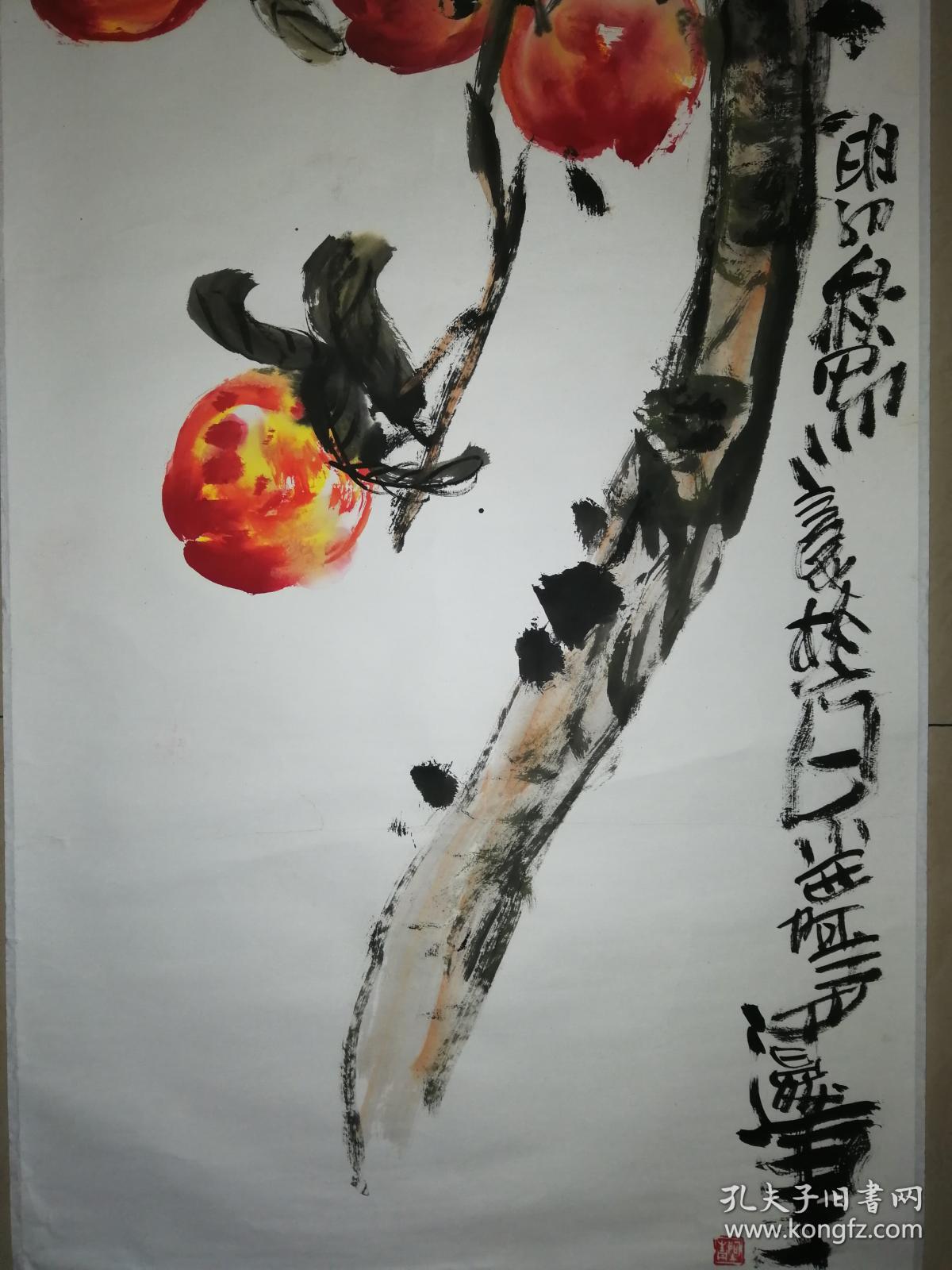 当代著名画家韩青(阿青)大写意花鸟17一幅(保真)