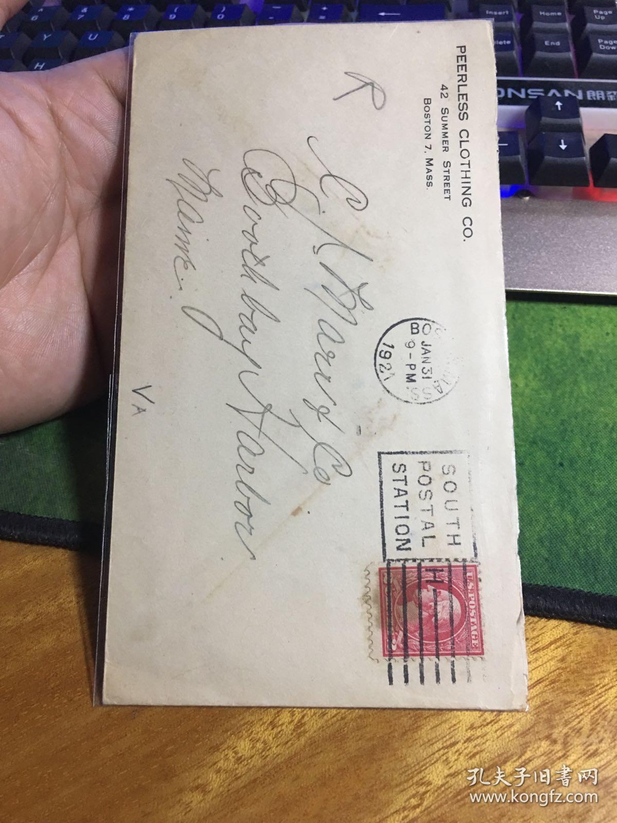 外国老信封,1921,us邮政,20190520