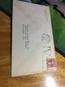 外国信封，1942，加拿大，普通封，带v印戳20190520