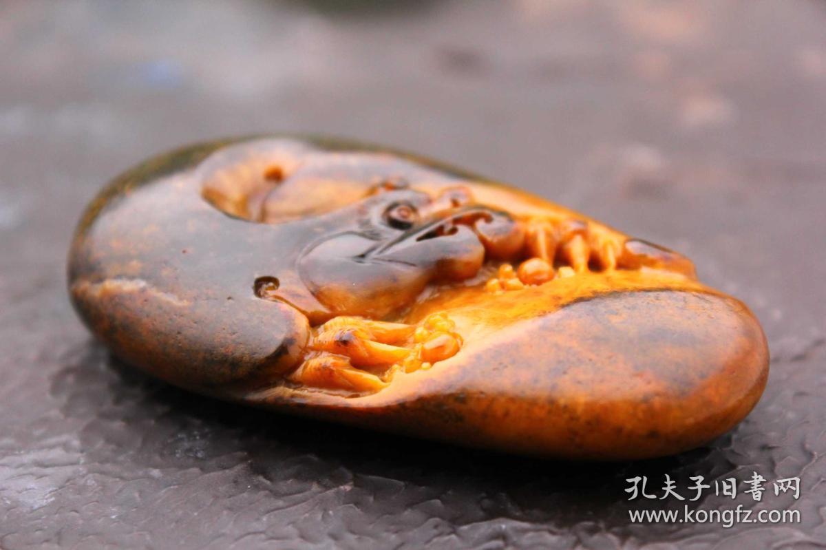 和田玉黑沁籽料螭龙挂件a00315