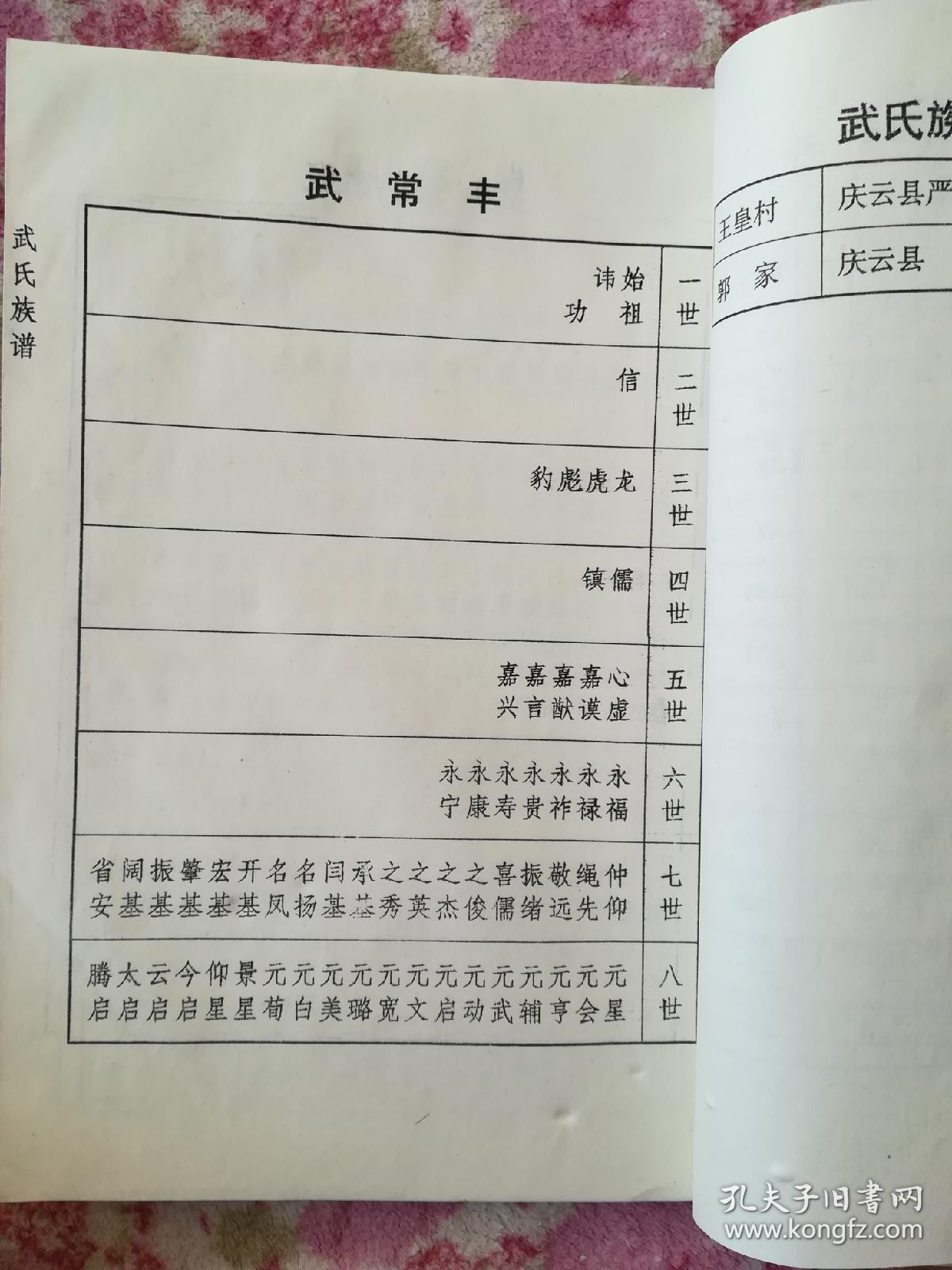 武氏宗谱武氏族谱武氏宗族谱书卷首武氏宗族谱书卷一卷二卷三卷四卷五