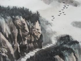 刘宝纯 山水画，后装裱，有原画片折断痕，介意勿拍，尺寸163*58，画芯67*44，品如图。