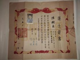 1953年天津市护士证书