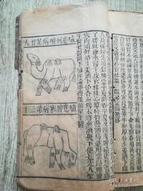 清代木刻本《元亨疗马集》5.6两册全，不缺页。快递包邮。