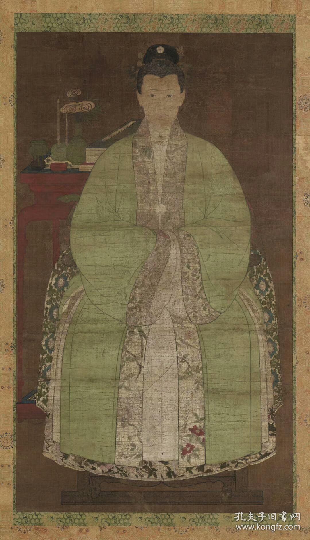 阎立本传仕女肖像立轴纸本大小51959043厘米宣纸原色微喷印制定制产品