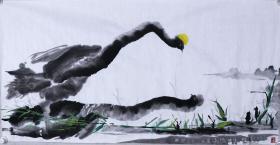 著名职业艺术家 乙默 2018年 水墨画作品《空间水墨·生灵·相濡以沫》一幅（纸本软片，约8.4平尺，钤印：乙默；作品由《中国美术市场报》直接得自于艺术家本人） HXTX102114