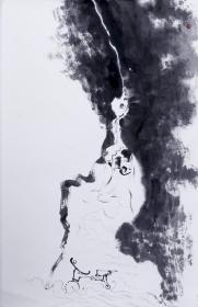 著名诗人、艺术家 何继 2014年水墨画作品“墨缘”一幅 （纸本托片，约7.1平尺，钤印：何继；作品由《中国美术市场报》直接得自于艺术家本人） HXTX102152