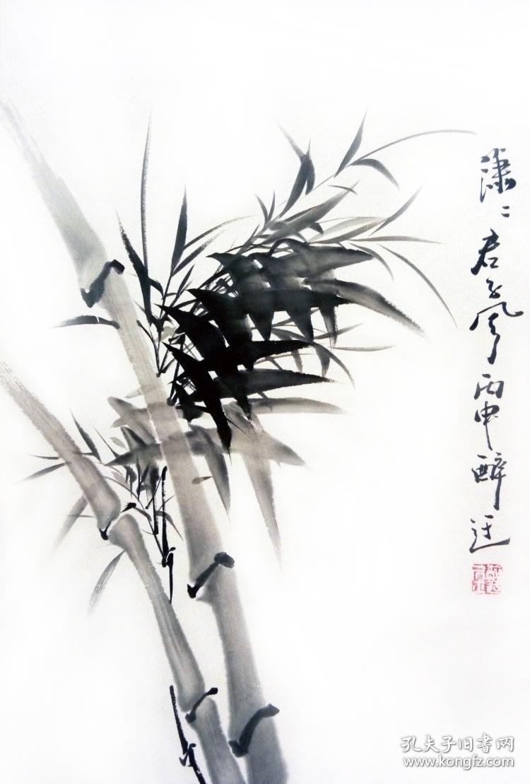 纯手绘国画真迹墨竹(不包括画框)