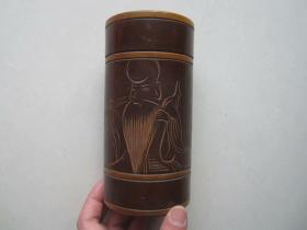 八十年代银行储蓄赠送的木质茶叶罐