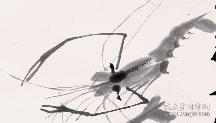 齐白石墨虾图星塘老屋后人齐白石八十七岁时作33103c