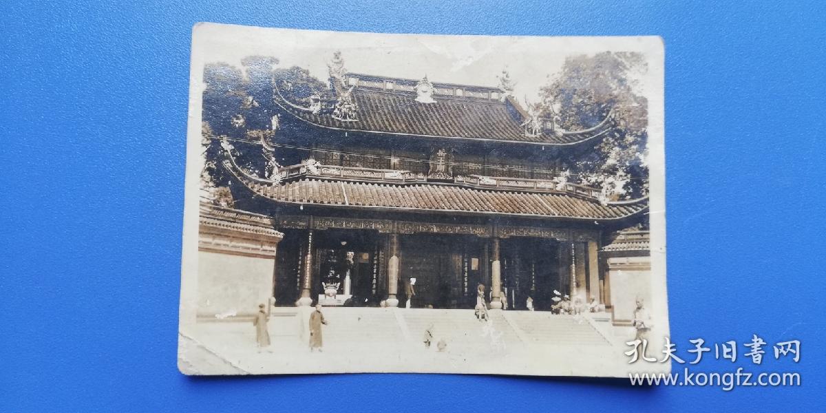 (稀见)民国 杭州西湖 岳王庙 老照片(正门,人物实景)8*5.7cm!