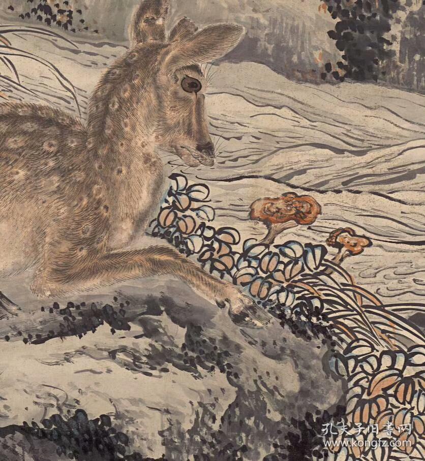 沈铨 九如图立轴.纸本大小131.99*267.58厘米.宣纸原色微喷印制.