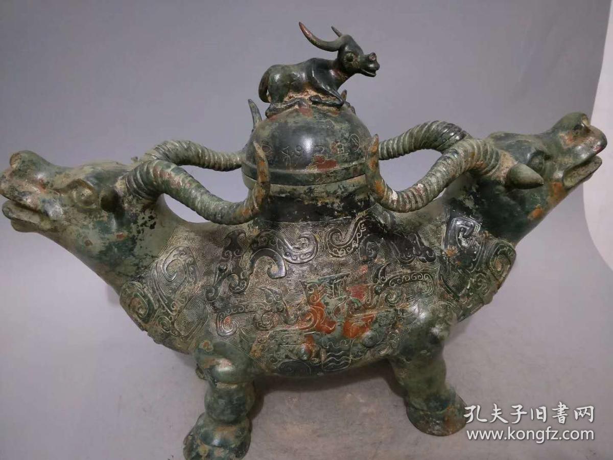 春秋战国时期老青铜大双牛尊