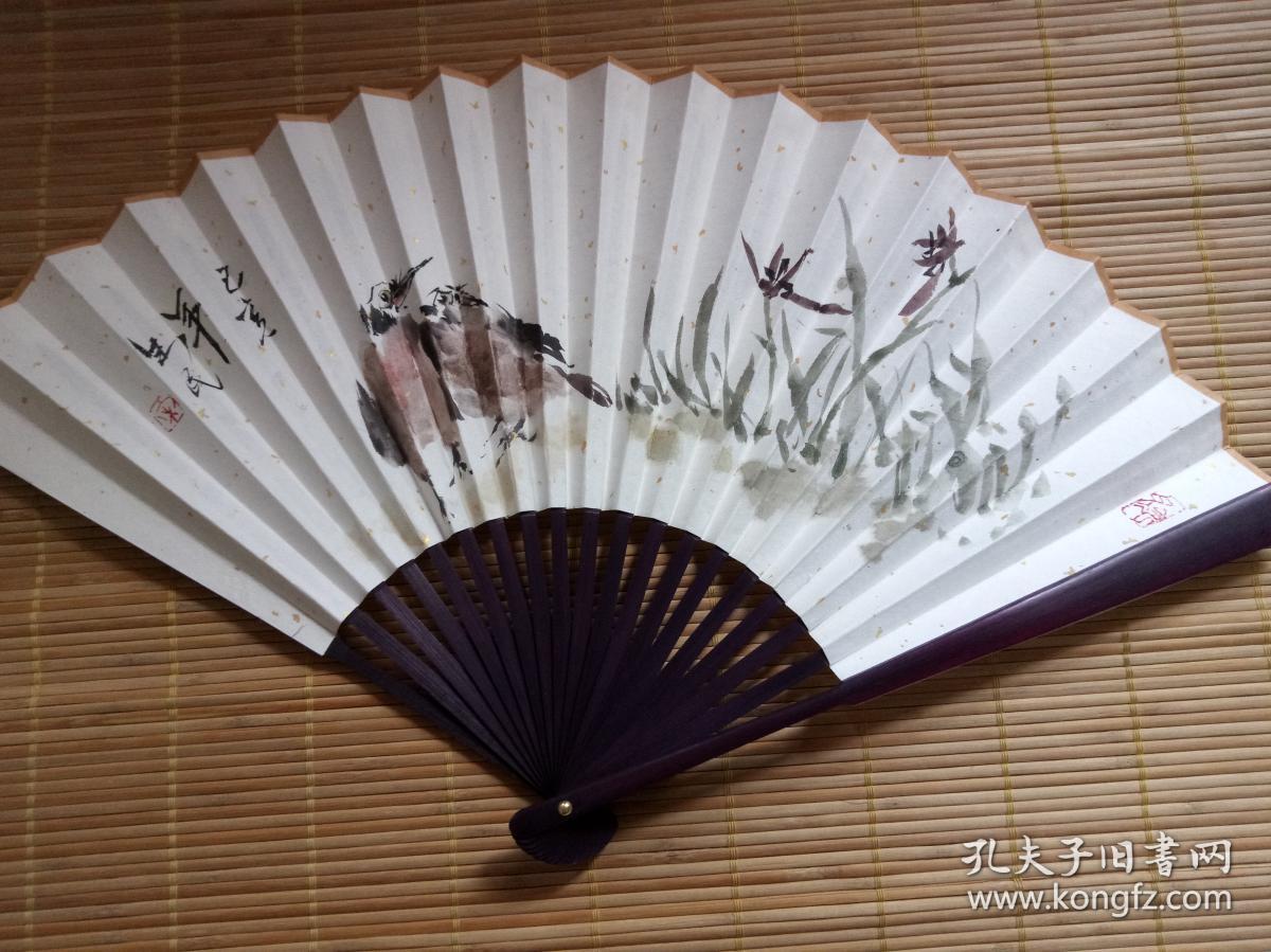 手绘花鸟20方宣纸折扇012