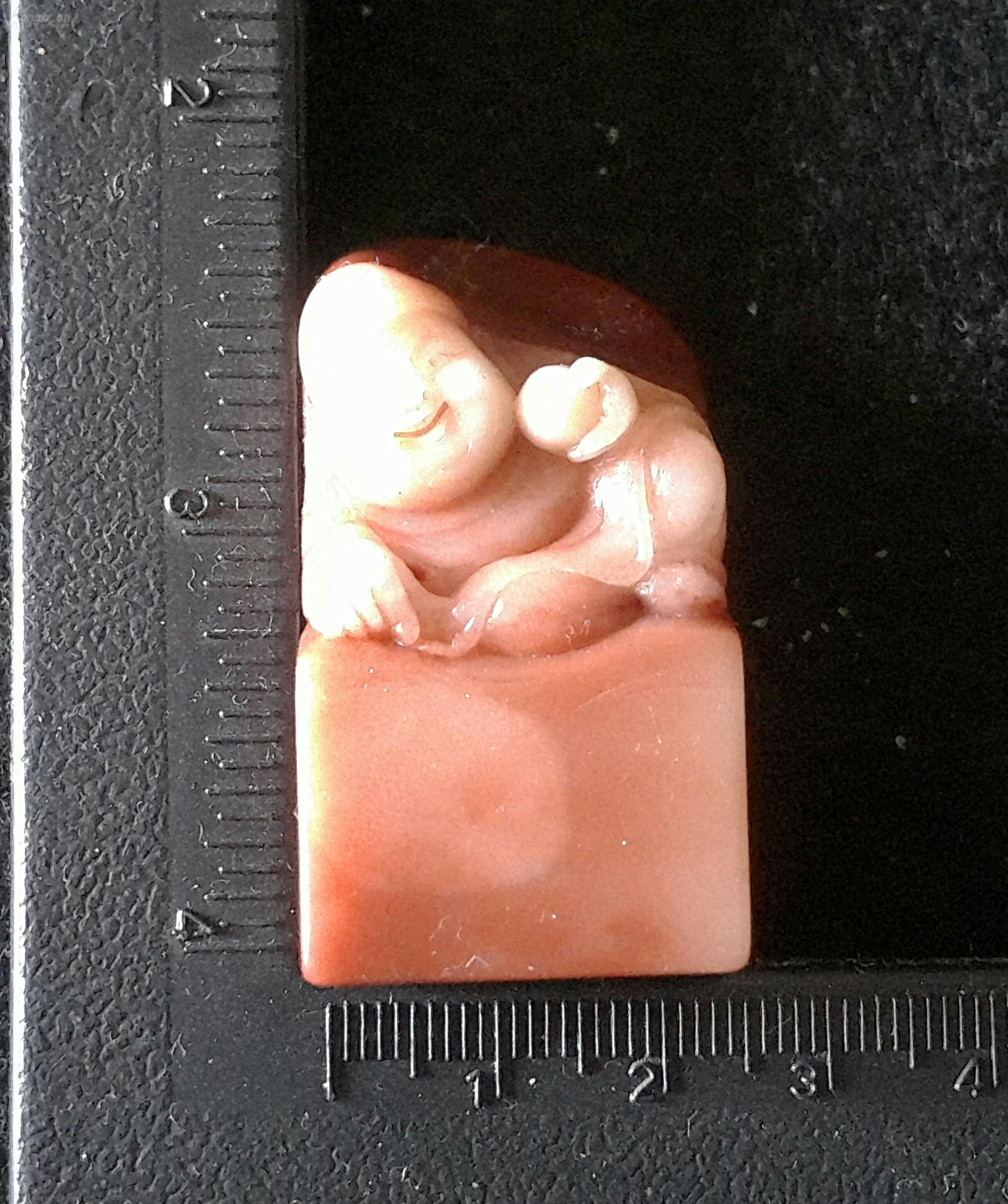 极品寿山芙蓉石精雕笑口常开印章