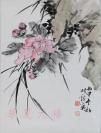 著名画家、鉴定家、批评家 许宏泉作 丙申年（2016） 《百草园四季》之《秋声漾》花卉设色一幅 纸本托片（约2平尺，钤印“许”、“宏泉”）HXTX103783