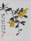 著名画家、鉴定家、批评家 许宏泉作 丙申年（2016）《百草园四季》之《秋声漾》花卉设色一幅 纸本托片（约2平尺，钤印“许”、“宏泉”） HXTX103788