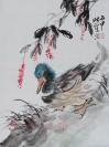 著名画家、鉴定家、批评家 许宏泉作 丙申年 （2016）《百草园四季》之《秋声漾》花卉虫鸟设色一幅 纸本托片（约2平尺，钤印“宏泉”） HXTX103779
