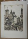 德国铜版画《最美小镇—罗腾堡》