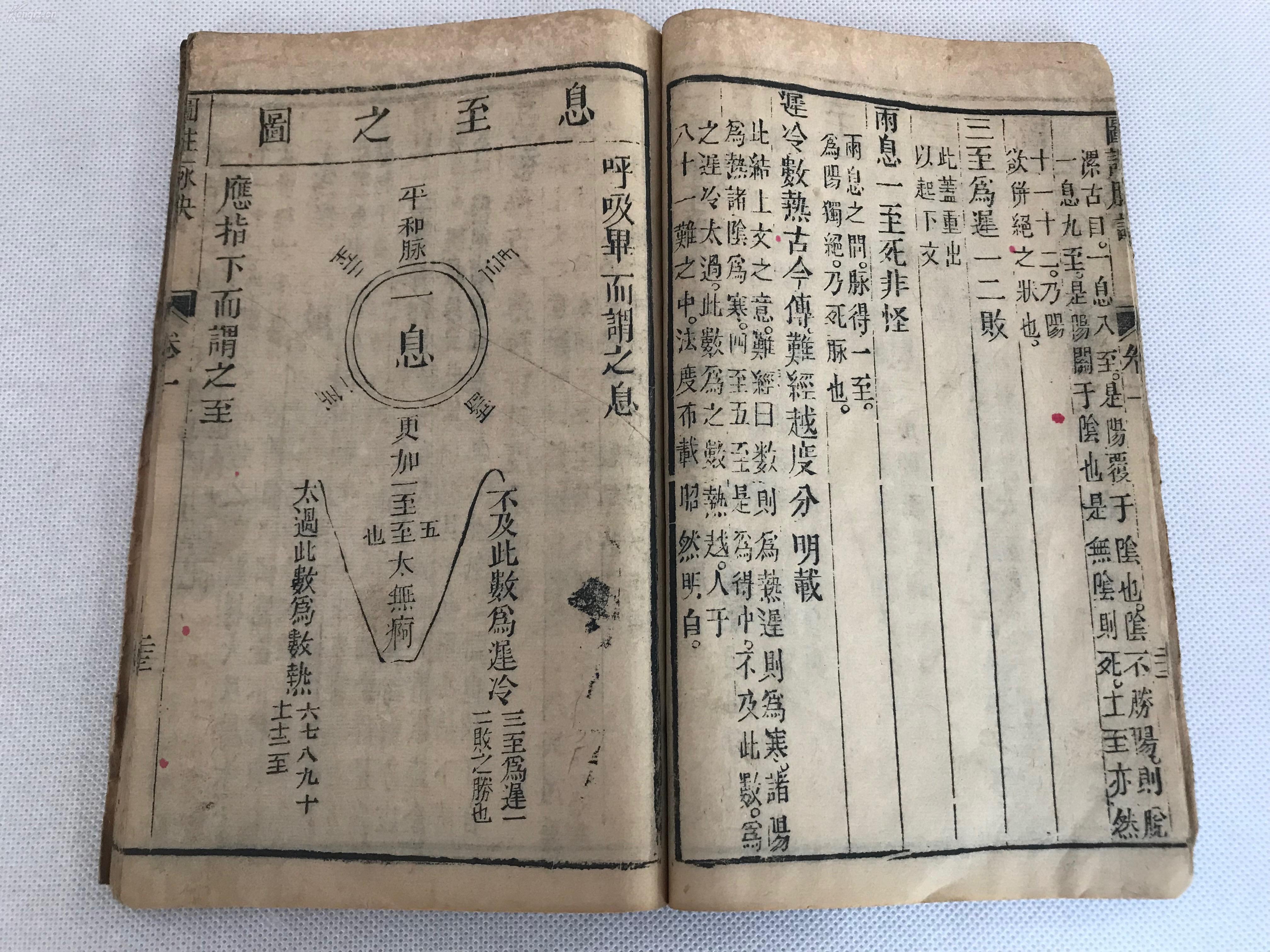 明版清印,大量版画《图注王叔和脉诀辨真》大开本2册四卷.