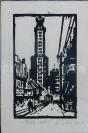 著名版画家、中国美术家协会会员、中国版画家协会会员 苏正刚 木刻小版画藏书票《一条街》一帧 （尺寸：11.9*7.9cm） HXTX106039