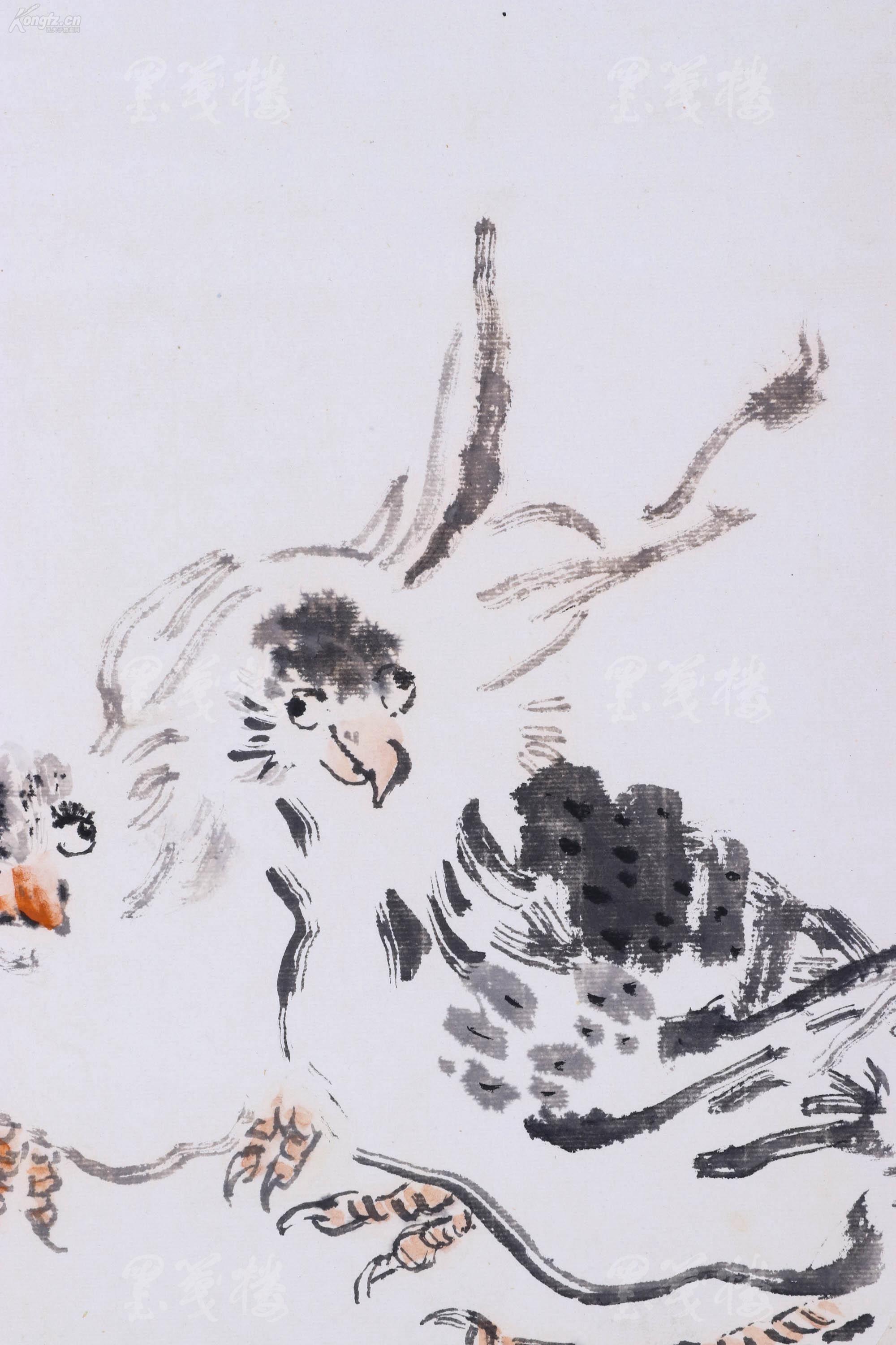 当代著名青年女画家司桦2016年水墨写意画作品瑞禽图一幅纸本托片尺寸