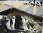 著名抽象艺术家、美国国际现代水墨学会副主席 蔡居 2011年写意山水《梦远青海》一幅 （纸本托片，画心约5.4平尺，钤印：蔡居印信等）HXTX118016