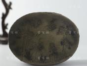 民国时期 刻人物草木纹饰 椭圆形铜墨盒一件 HXTX116767