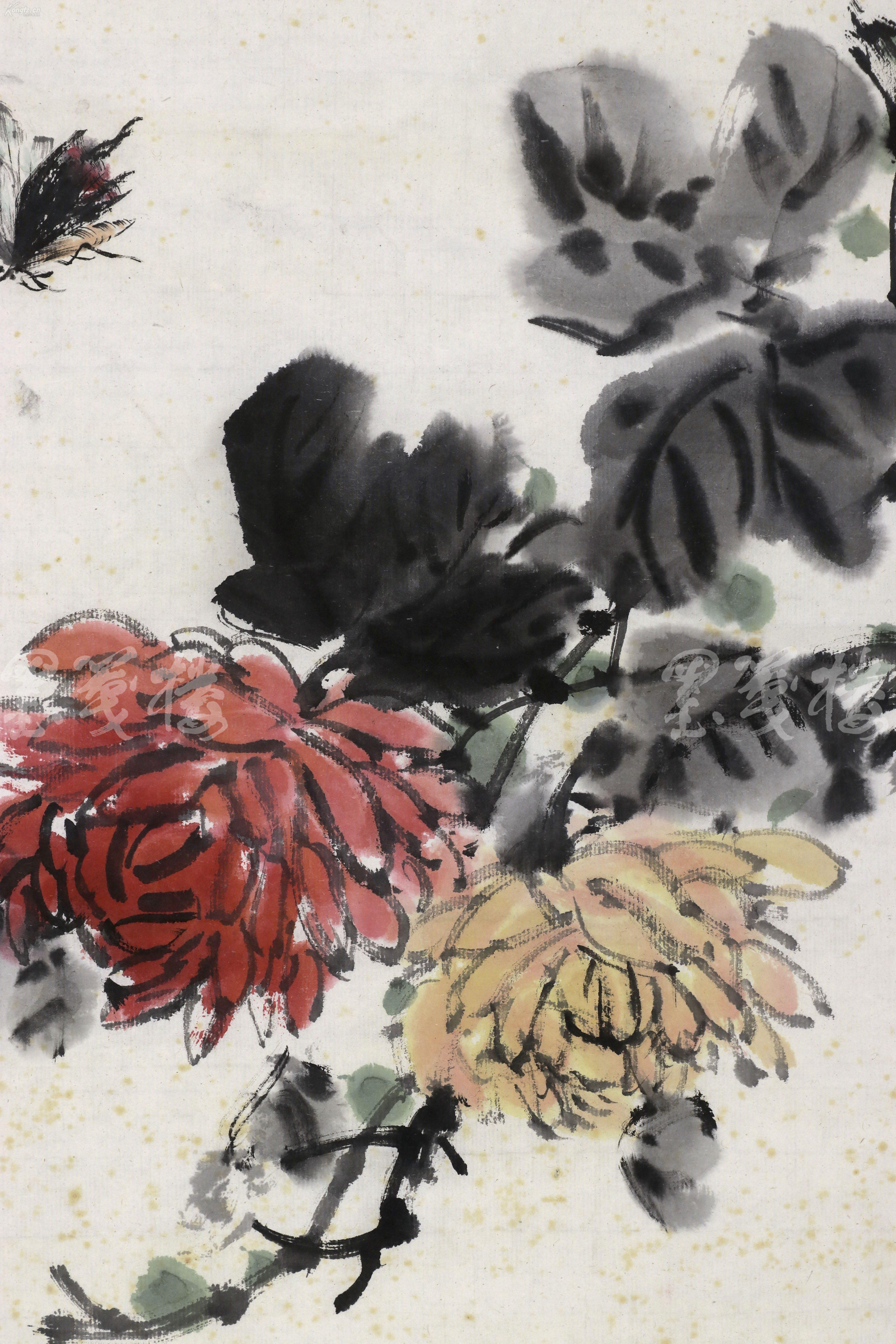 宋-新-普上款:许麟庐与黄均弟子,著名画家 蔡云 1977年写意花鸟画"