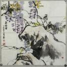 著名画家、湘西美协主席 吴正义 2007年 水墨画作品《春风图》一幅（纸本软片，钤印：吴、正义画印） HXTX118175