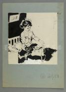 插图画家 刘德臣 八十年代手绘“小女孩上学去”插画原稿一幅 （出版于1981年《儿童文学》第4期） HXTX302285
