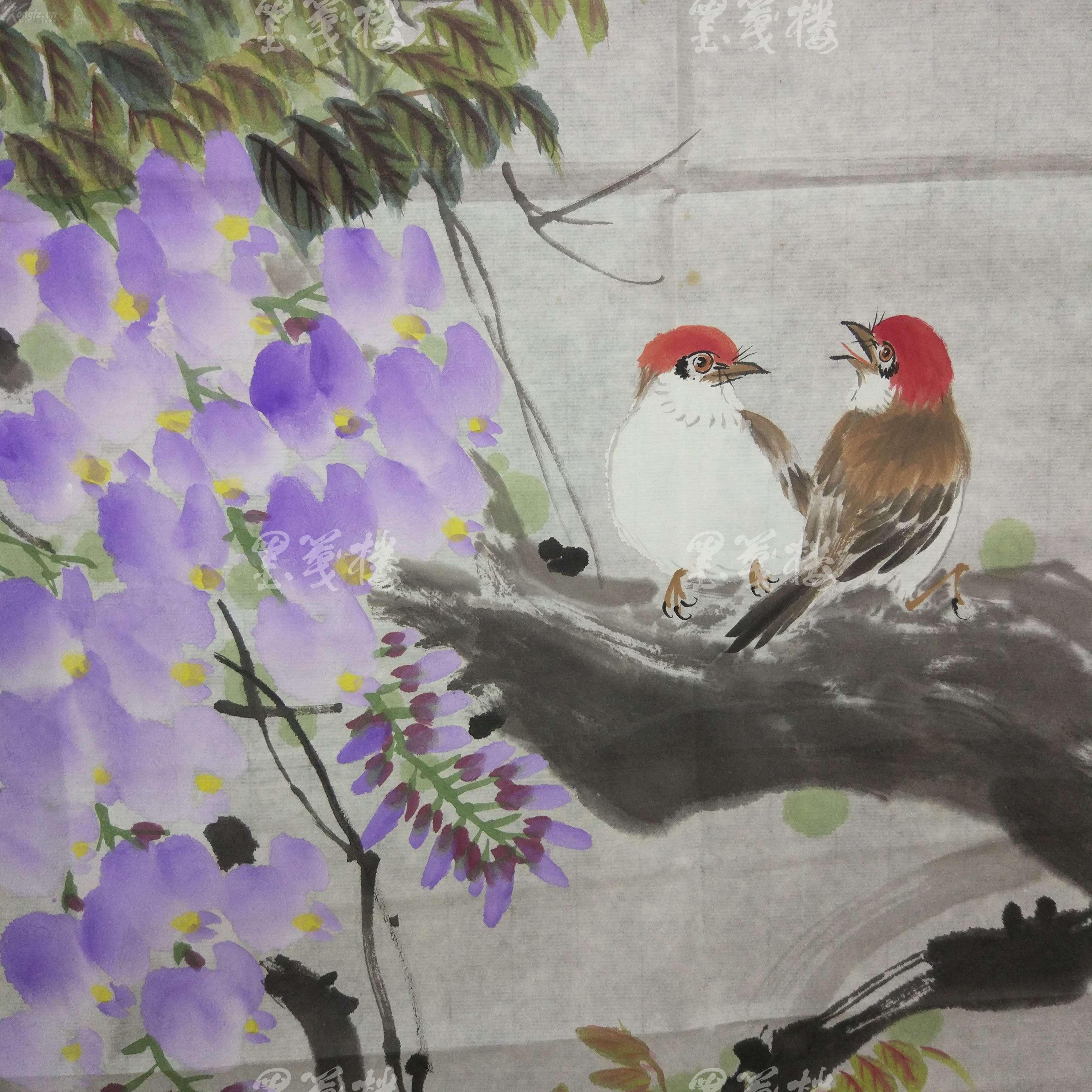 上海著名画家江寒汀及顾振乐弟子李清尧辛巳年2001水墨