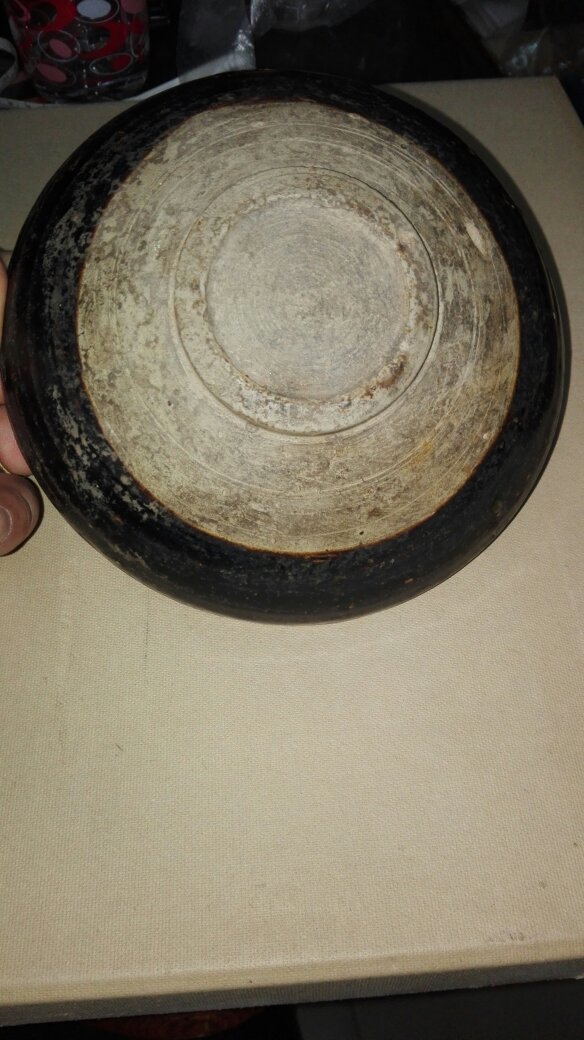 元代 耀州窑《黑釉大碗》口16.5高6cm 半釉 包老包真 品相看图片