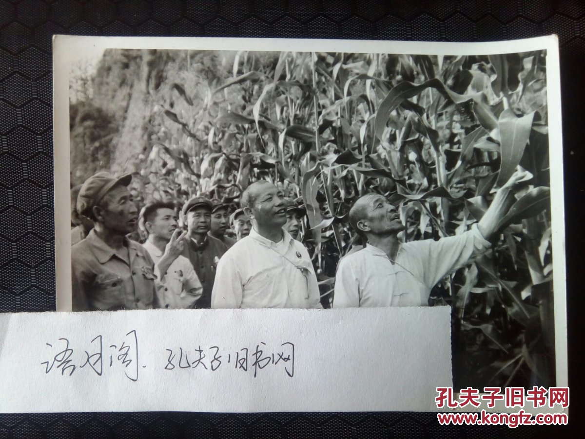70年代新华社新闻照片稿山西省昔阳县大寨大队党支部书记陈永贵向全国