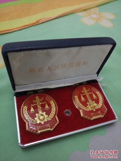中国人民法院徽章 胸章 共两枚 一个是金属的一个是塑料的.