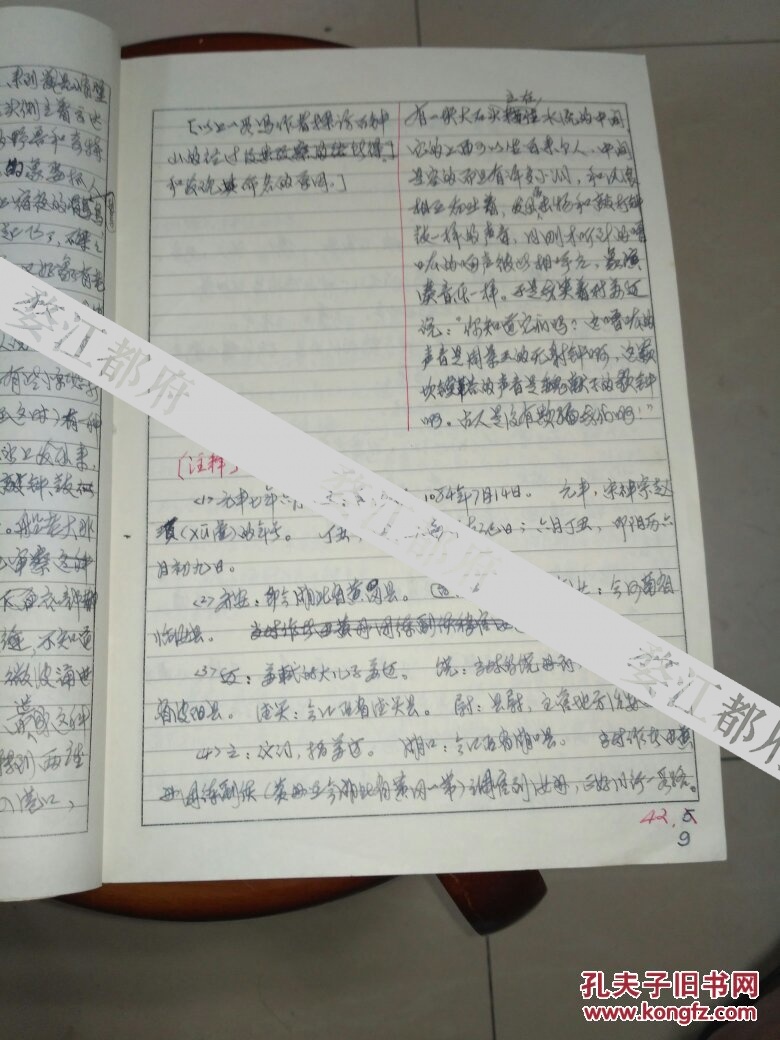 陈耀东手稿 《石钟山记》 讲稿26页