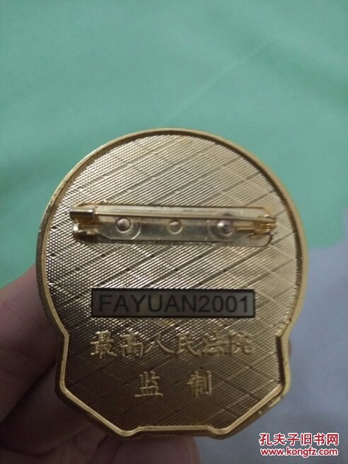 中国人民法院徽章 胸章 共两枚 一个是金属的一个是塑料的.