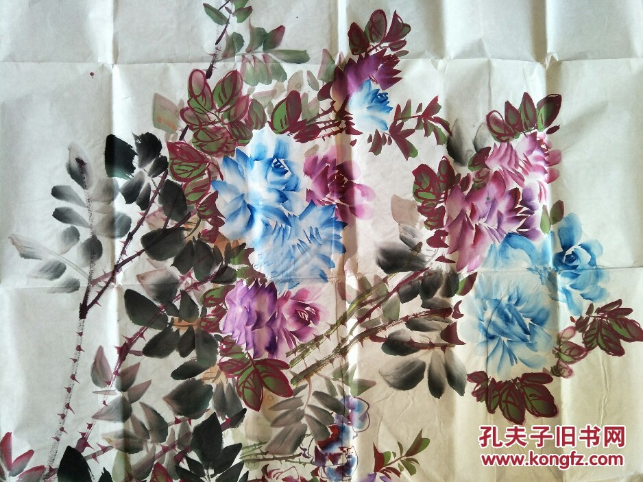 陕西著名画家郭月爱 精品六尺月季