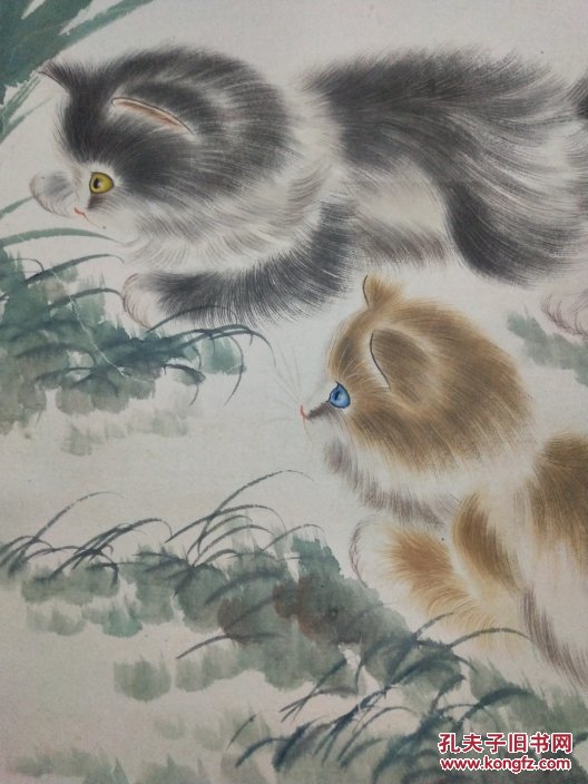 著名画家 一代猫王 杨月刚 字墨石 作品【猫咪图】真迹 拍品编号