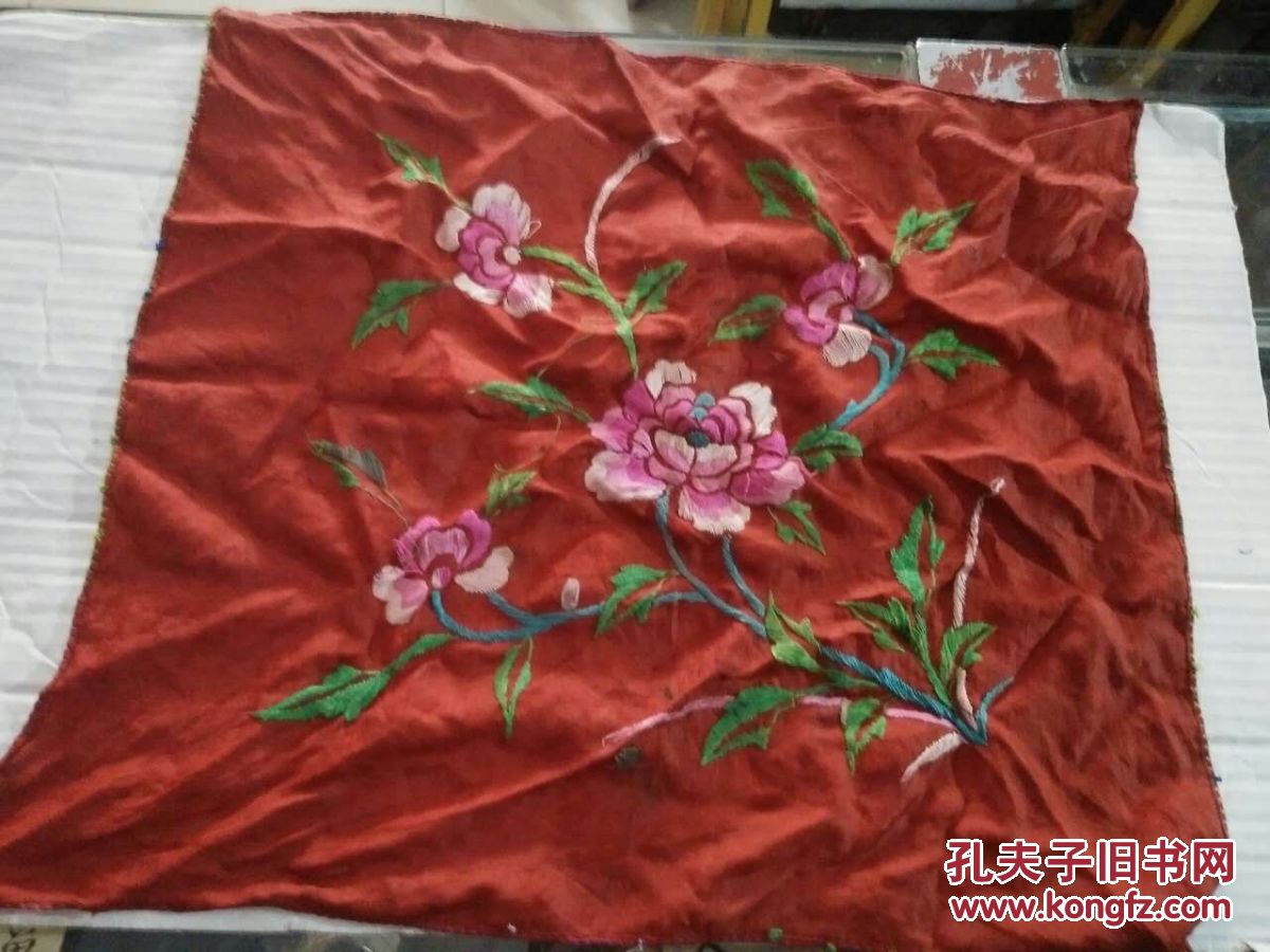 清代双面刺绣汗巾